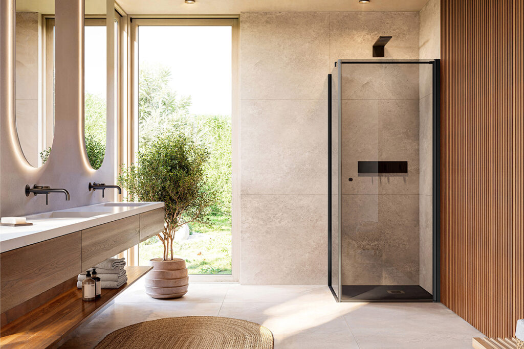 Artweger Prestige Tür in Schwarz-Weiß – stilvolles Design mit zeitloser Eleganz.